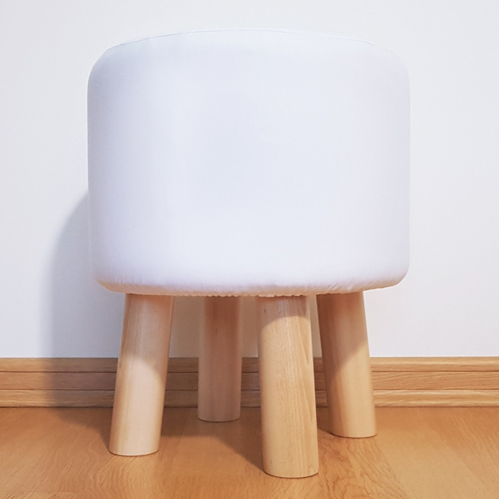 Bílý pouf skandinávský design šedý vzor marocký jetel - Lily Pouf obrázek 4