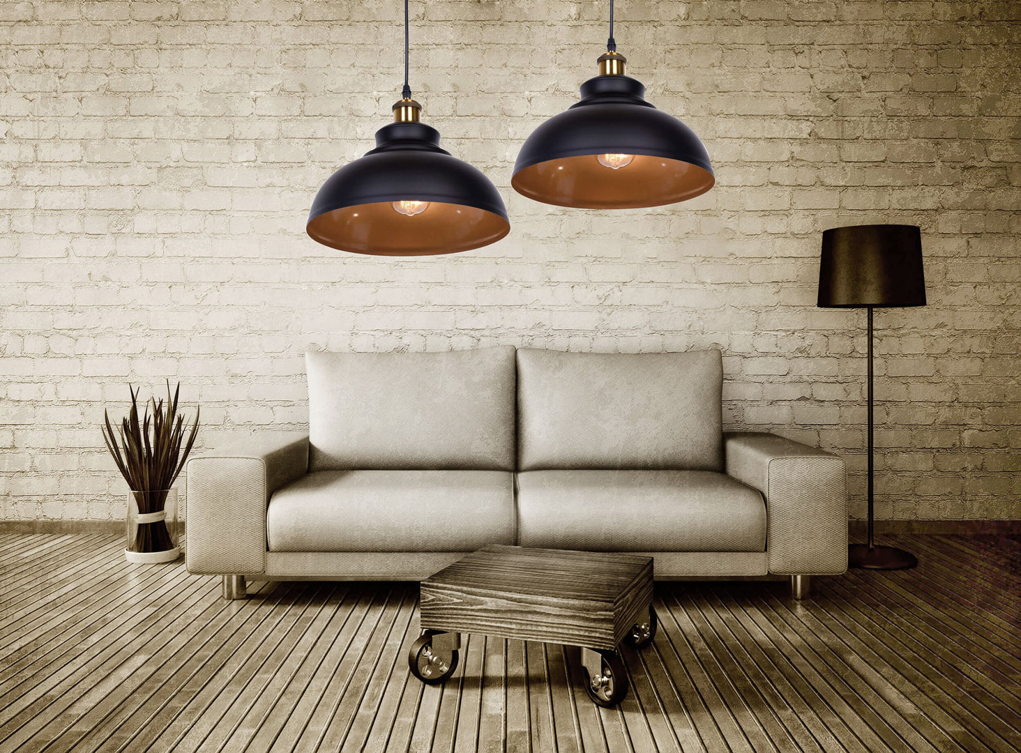 Stylová černá závěsná lampa BOGGI polokulatá minimalistická - Lumina Deco obrázek 2