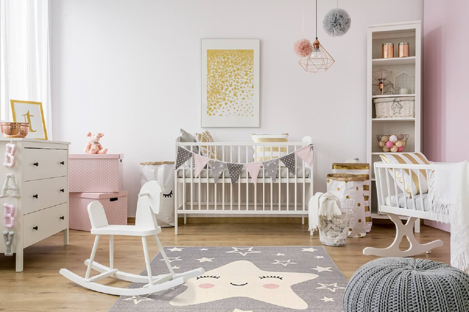 Hypoalergenní šedý dětský koberec se světlými hvězdami Happy Star Grey - Carpetforyou obrázek 4