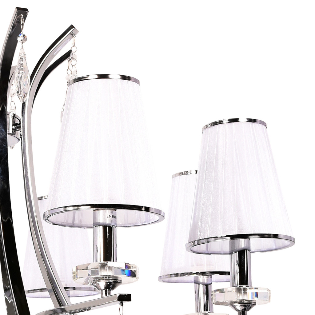 Křišťálový lustr GLAMOUR W8 s osmi bílými stínidly - Lumina Deco obrázek 4