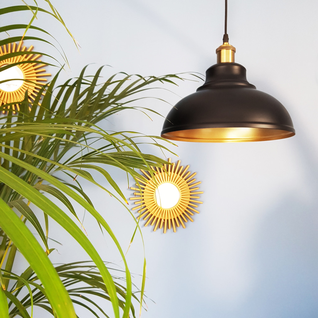 Stylová černá závěsná lampa BOGGI polokulatá minimalistická - Lumina Deco obrázek 4